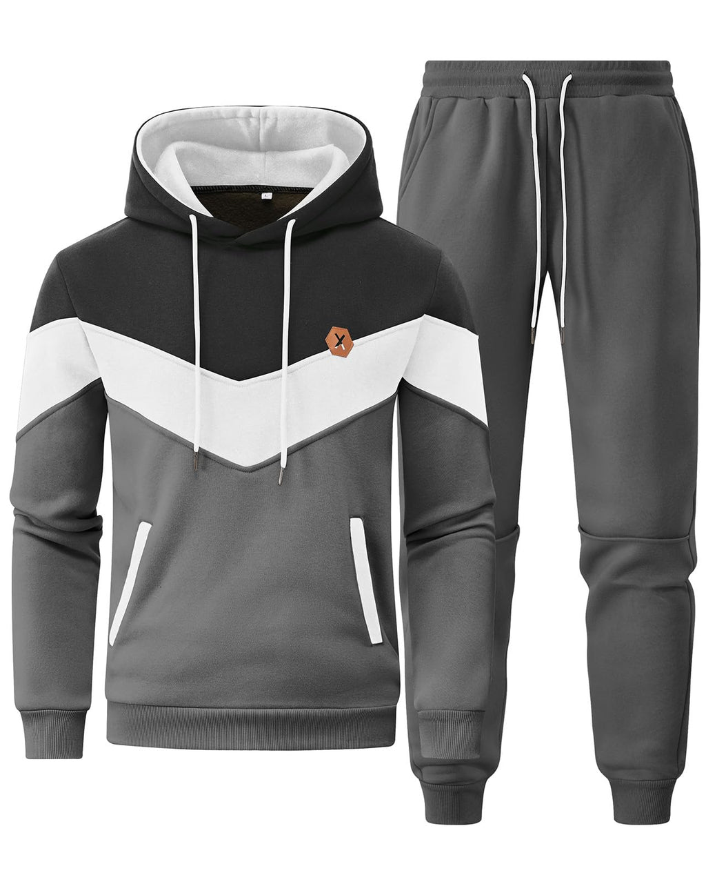 Mens Hoodie Tracksuit Set 2 Pieces Athletic Fleece Hooded Sweatsuit Casual Outfit Sweatshirt and Joggers Set