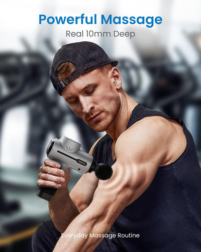 RENPHO Massage Gun Deep Tissue, Christmas Birthday Gifts for Women Men, Portable Percussion Massager for Back and Neck, Handheld Device with Carry Case, Active