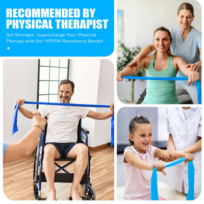Resistance Bands, Exercise Bands, Physical Therapy Bands for Strength Training, Yoga, Pilates, Stretch Elastic Band with Different Strengths, Workout Bands for Home Gym
