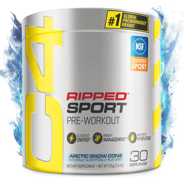 Cellucor C4 Ripped Sport Pre Workout Powder Fat Burner - NSF Certified for Sport + Sugar Free Preworkout Energy Supplement for Men & Women - 135mg Caffeine + Weight Loss - Fruit Punch, 30 Servings