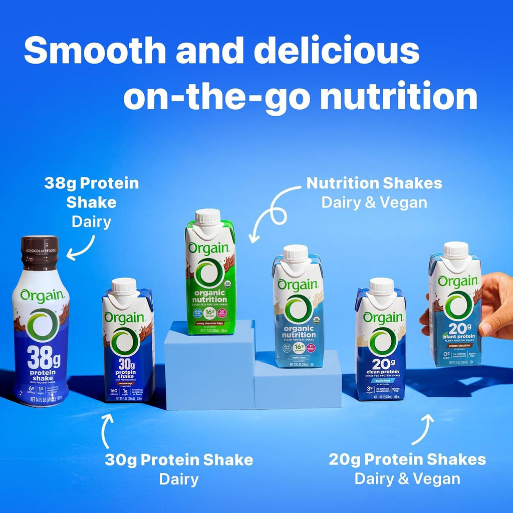 Orgain 30g High Protein Shake, Dairy Isolate Milk Protein, Vanilla Bean, 5g BCAAs, 1g Sugar Per Serving, Meal Replacement, Ready to Drink, Keto Friendly, Gluten-Free 11 Fl Oz (Pack of 12)