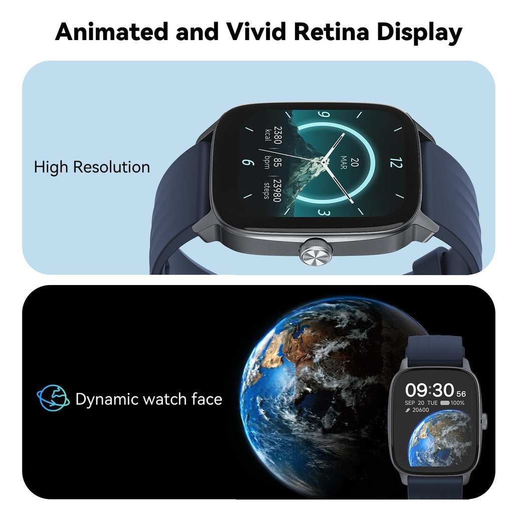 EURANS Smart Watch No App/Phone Required, 1.85" Ultra HD Display | Waterproof Fitness Tracker | 24/7 Heart Rate/Sleep Monitor | Step Counter for Walking, Pedometer & Activity Tracker for Women Men