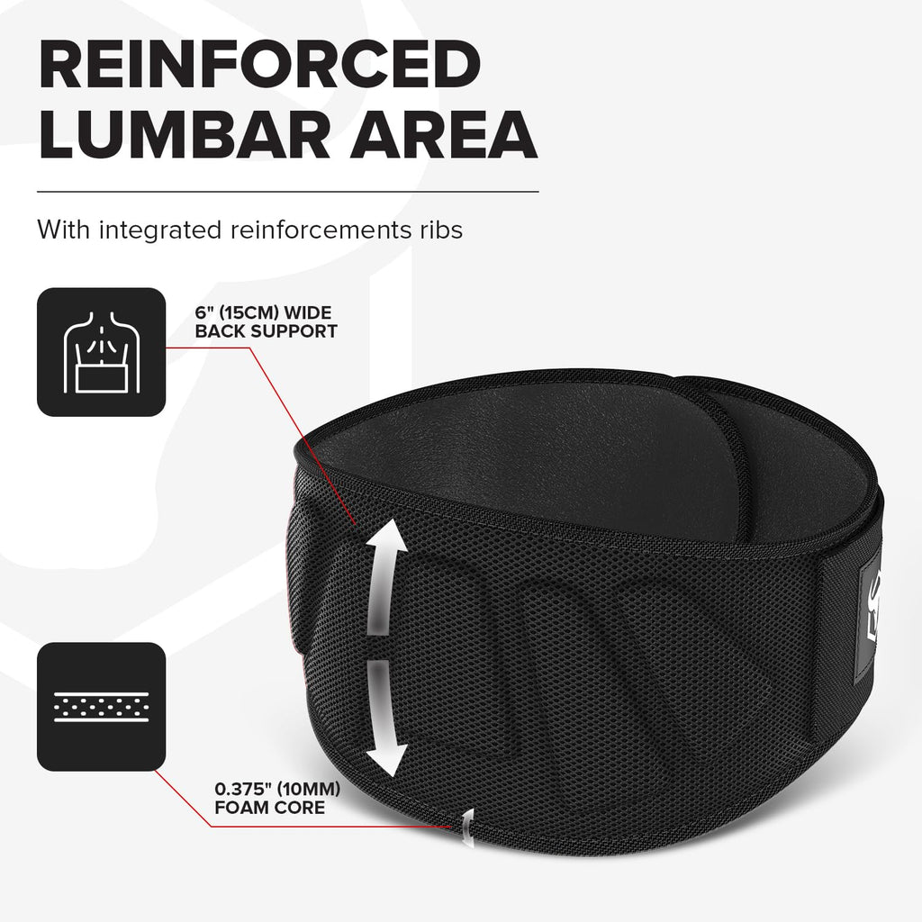 Weightlifting Belt For Men and Women - 6 Inch Auto-Lock Weight Lifting Back Support, Workout Back Support for Lifting, Fitness, Cross Training and Powerlifitng