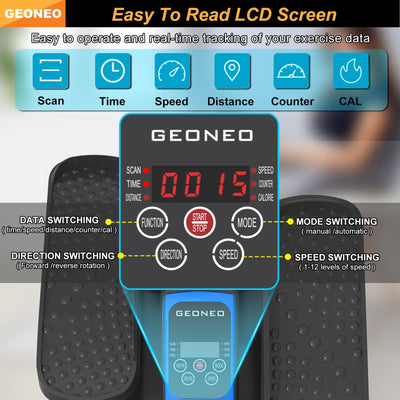 Under Desk Elliptical Machine, Electric Elliptical Exerciser for Senior, Quiet & Small Electric Seated Pedal Exerciser for Home with Display Monitor, Remote Control & 12 Adjustable Speeds