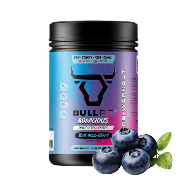 BULLFIT Pre Workout Powder, Pina Coolada Flavor, Pre-Workout Support for Men & Women, L Citrulline, Creatine, Beta Alanine & Electrolytes, Powdered Drink Mix with No Sucralose & Zero Sugar, 20 Srvgs