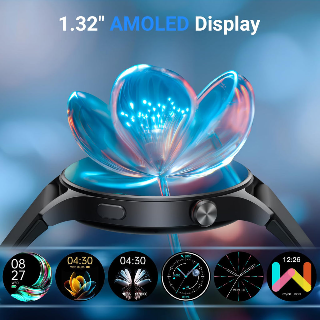 Fitpolo Smart Watch for Women,1.3" AMOLED Touchscreen Fitness Tracker, Make/Answer Calls, Heart Rate SpO2 Monitor, IP68 Waterproof, Sleep & Activity Tracking Smartwatch for Android Phones iPhone