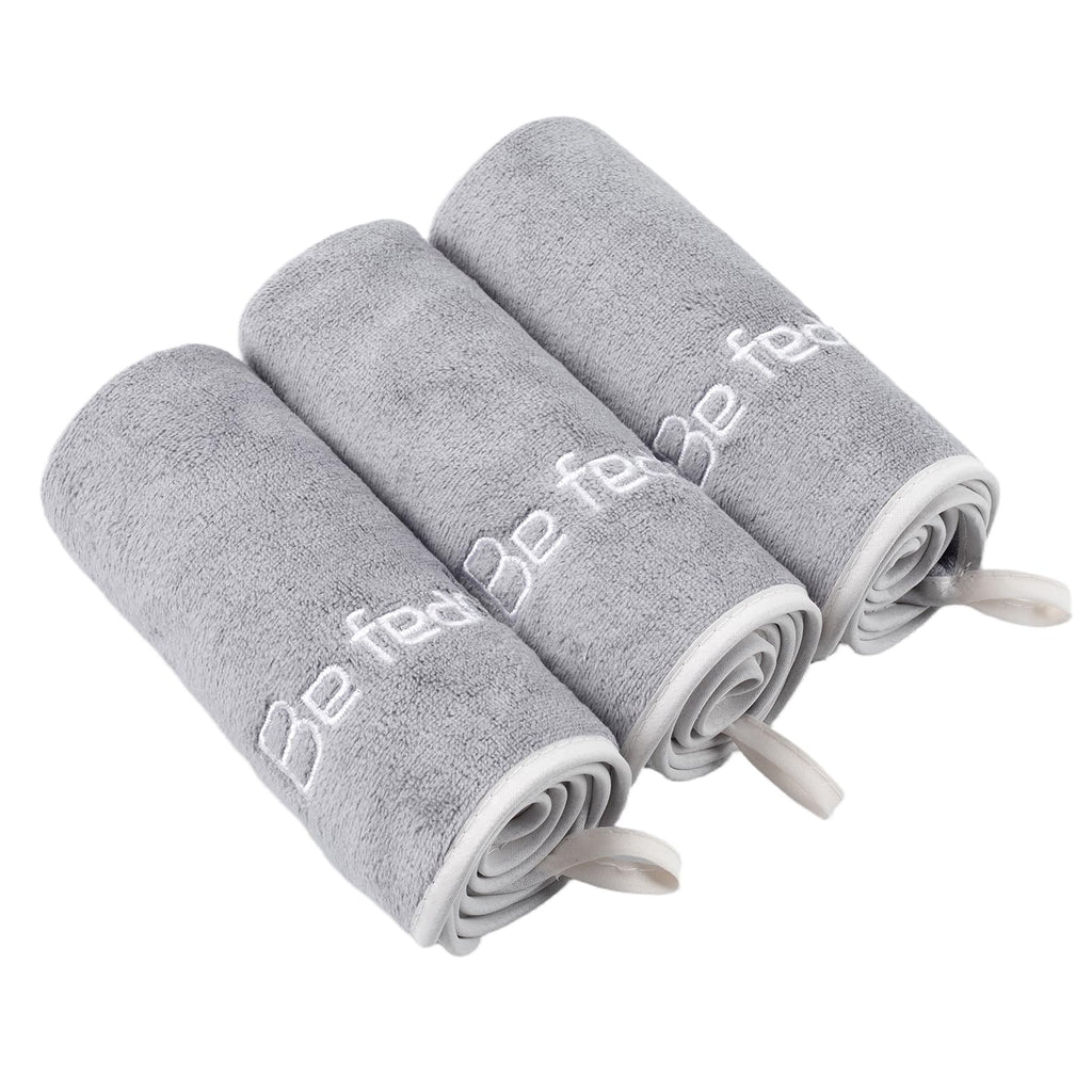 Microfiber Gym Towel Set for Men Women, Super Soft and Quick-Drying Towels for Fitness, Yoga, Cycling, Swimming (Blue+Grey+Purple, 3 Pack)