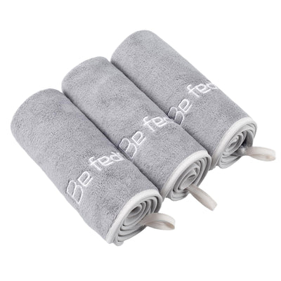 Microfiber Gym Towel Set for Men Women, Super Soft and Quick-Drying Towels for Fitness, Yoga, Cycling, Swimming (Blue+Grey+Purple, 3 Pack)