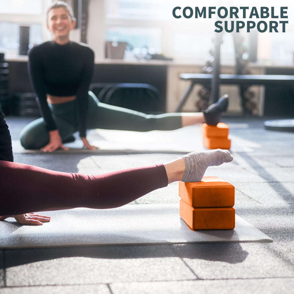 Yoga Blocks 2 Pcs, 9"x6"x3" Yoga Brick Foam Blocks EVA Foam Block Yoga Props Accessories for Yoga Pilates Stretching and Meditation