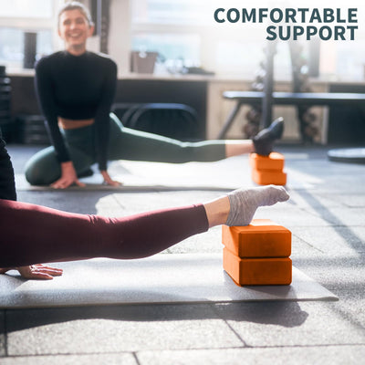 Yoga Blocks 2 Pcs, 9"x6"x3" Yoga Brick Foam Blocks EVA Foam Block Yoga Props Accessories for Yoga Pilates Stretching and Meditation