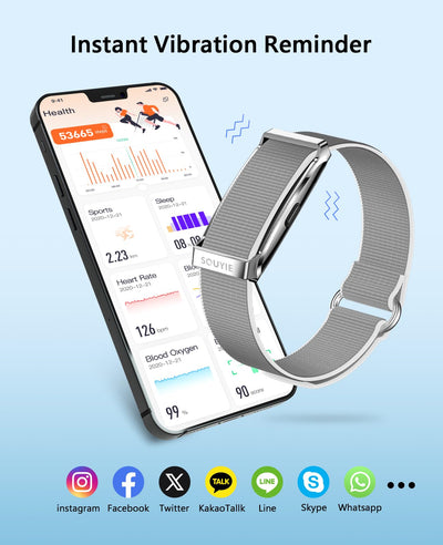 Smart Bracelet for Men Women, Health Activity Fitness Trackers, 24/7 Continuous Heart Rate/Blood Pressure/HRV/Stress Monitor, 24H Sleep Tracker, 170+ Sports Modes Smart Wristband with Free APP 2 Bands