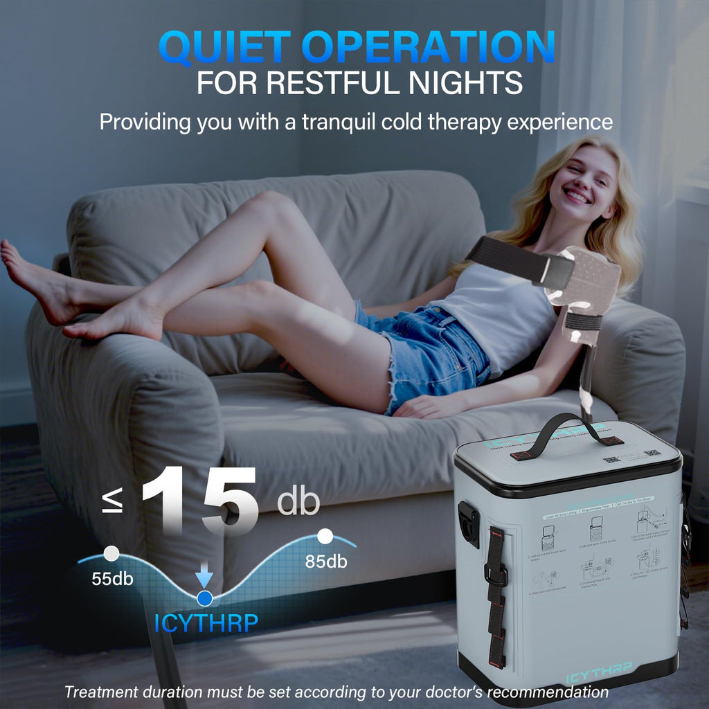 Cold Therapy Machine with Programmable Timer, Portable Ice Machine for Knee After Surgery, Knee Replacement Recovery System for Pain Relief with Compression Pad