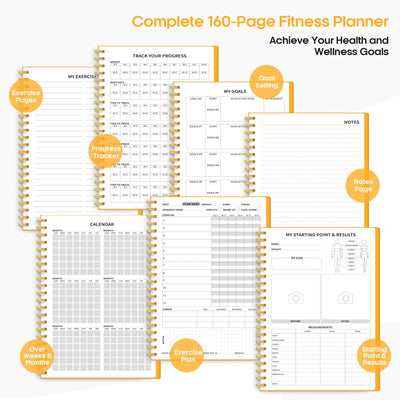 Fitness Workout Journal for Women & Men, A5(5.5" x 8.2") Workout Log Book Planner for Tracking, Progress, and Achieving Your Wellness Goals - Green