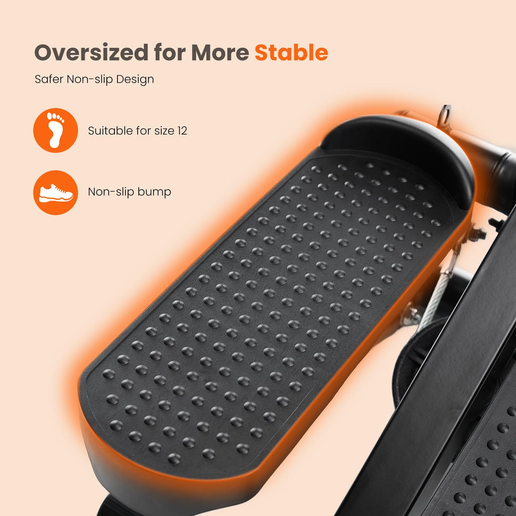 Sweetcrispy Mini Stair Steppers with Resistance Bands for Exercise at Home, Portable Exercise Twist Stepper Machine for Full Body Workout, 300LBS Capacity