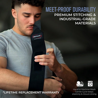 Rip Toned 18” Wrist Wraps - USPA Endorsed Wrist Straps for Weightlifting - Quality Wrist Support - Adjustable, Durable, Machine Washable - Gym Wraps for Powerlifting - for Men & Women