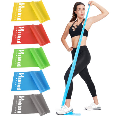 Resistance Bands for Working Out, Physical Therapy Bands, Latex Free Elastic and Exercise Bands Set for Stretching, Suitable for Rehab, Yoga, Pilates, Gym, Home Exercise