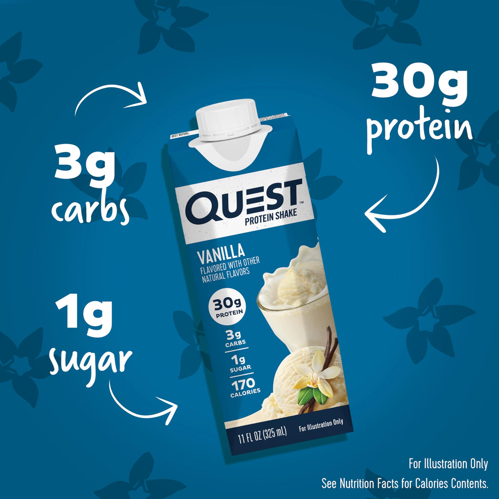 Quest Nutrition Ready to Drink Salted Caramel Protein Shake, 30g Protein, 3g Net Carbs, Gluten Free, Keto Friendly, 11 fl.oz 4 Count(Pack of 3)