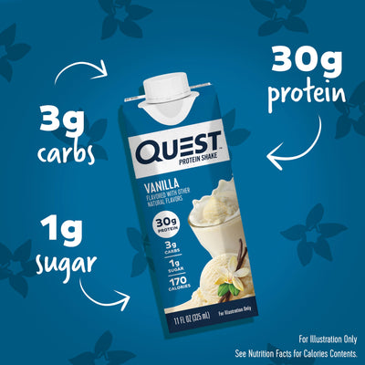 Quest Nutrition Ready to Drink Salted Caramel Protein Shake, 30g Protein, 3g Net Carbs, Gluten Free, Keto Friendly, 11 fl.oz 4 Count(Pack of 3)