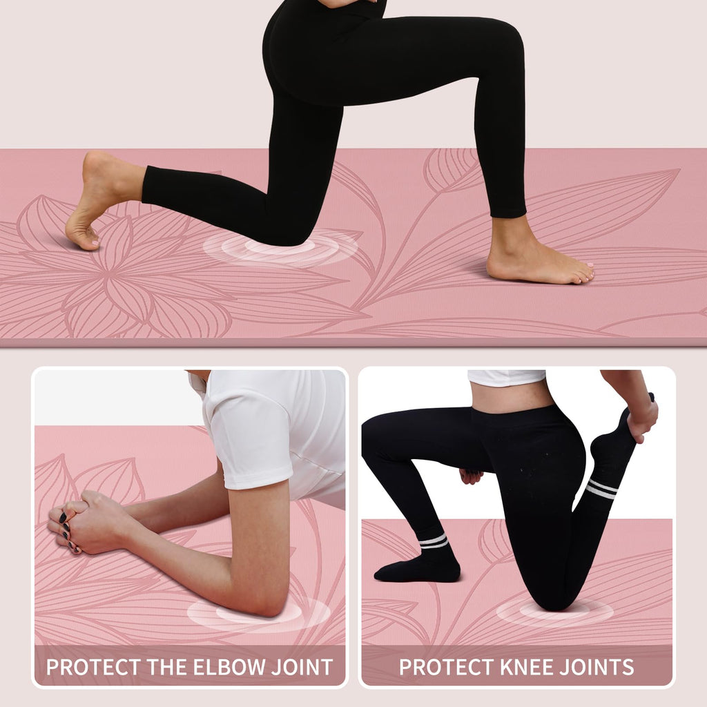 Large Yoga Mat-72’x36’x0.4’ Extra Width ＆ Thick,Comfortable,Non-Slip Exercise Mat-Works Great on All Floor for Stretching,Yoga Studio,Gym or Home Workouts