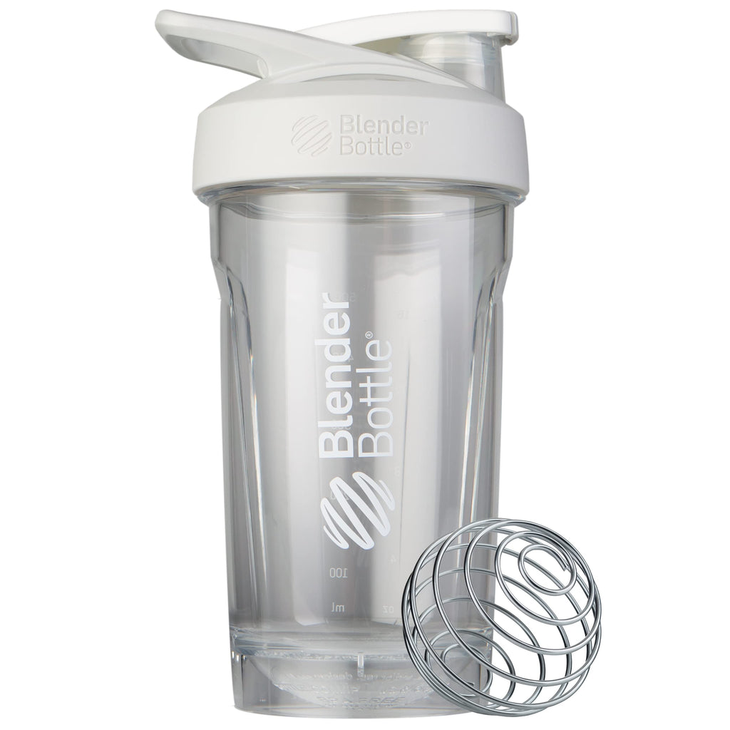 BlenderBottle Strada Tritan Shaker Bottle with Locking Lid, 28-Ounce, White