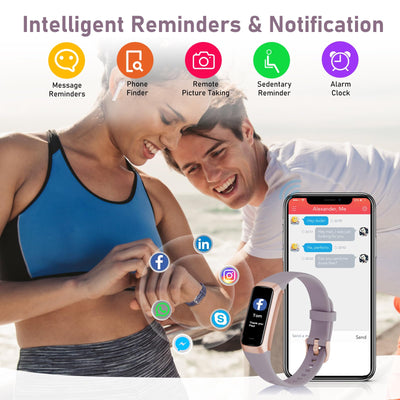 Fitness Tracker with 24/7 Heart Rate, Blood Oxygen Blood Pressure Sleep Monitor, Activity Trackers 5 ATM Waterproof,Step Calorie Counter Pedometer Health Smart Watch for Women Men Bordeaux