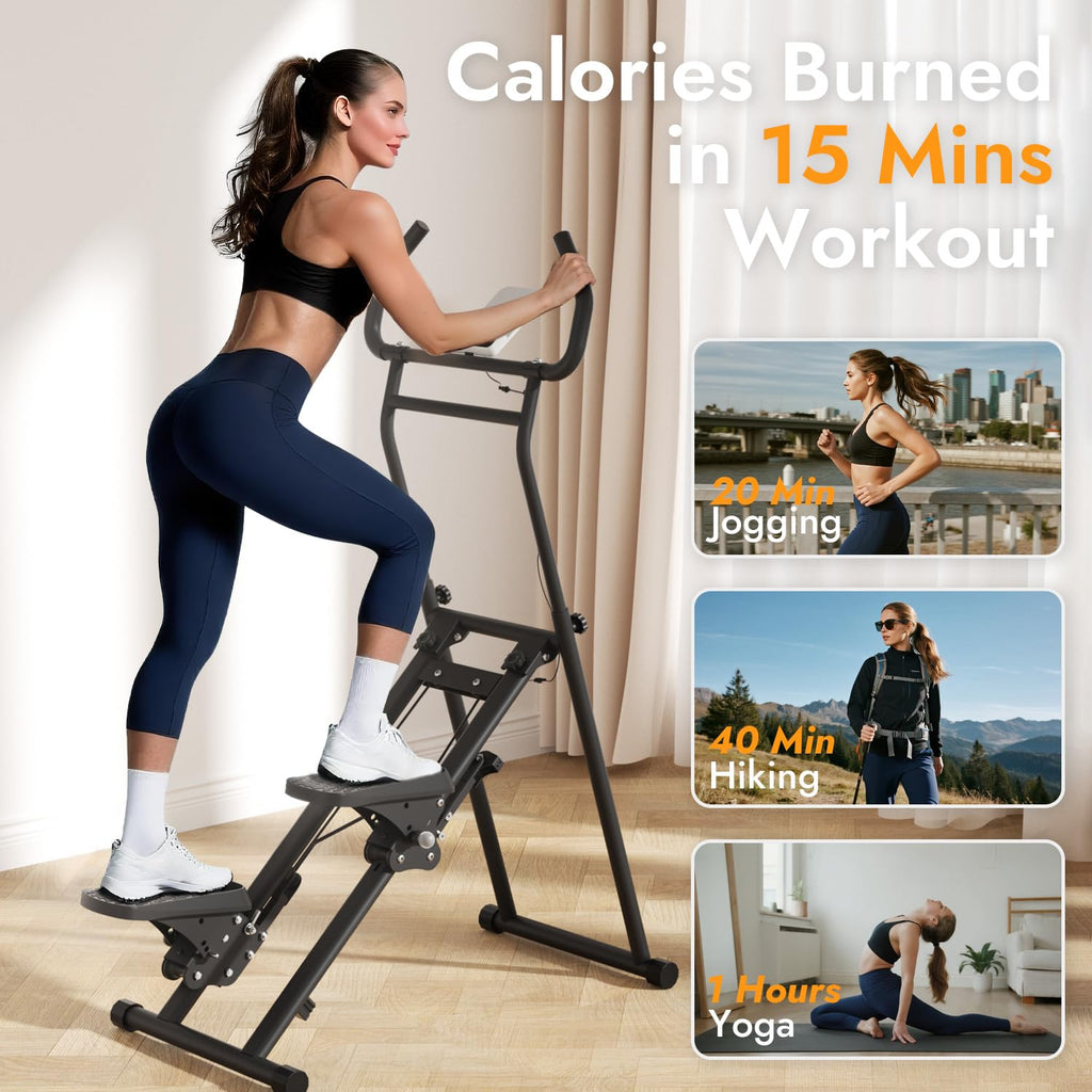 MACYO Stair Stepper for Home Workout - Full-Size Foot Pedals with Tablet Holder, Foldable Stepping Climbers, Easy Assembly, Compact Design for Cardio & Leg Training