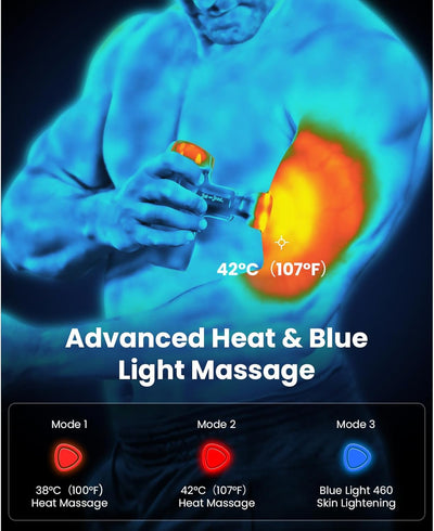 BOB AND BRAD M7 Plus Mini Massage Gun with Heat, Pocket-Sized Heated Deep Tissue Massager, Portable Percussion Muscle Travel Massager Gun, Ultra Light Small & Quiet Massage Gun