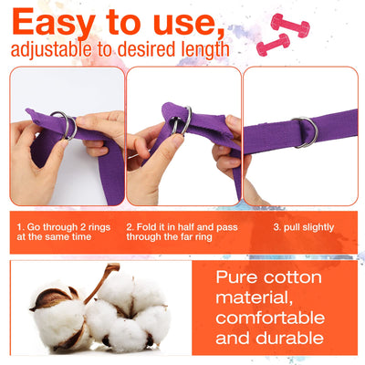 Jerify 10 Pcs Yoga Strap for Stretching Bulk 6ft Exercise Stretch Band with Metal D Ring Adjustable Pilates Non Elastic Yoga Stretch Belt for Women Men Physical Fitness Gym Workout Dance