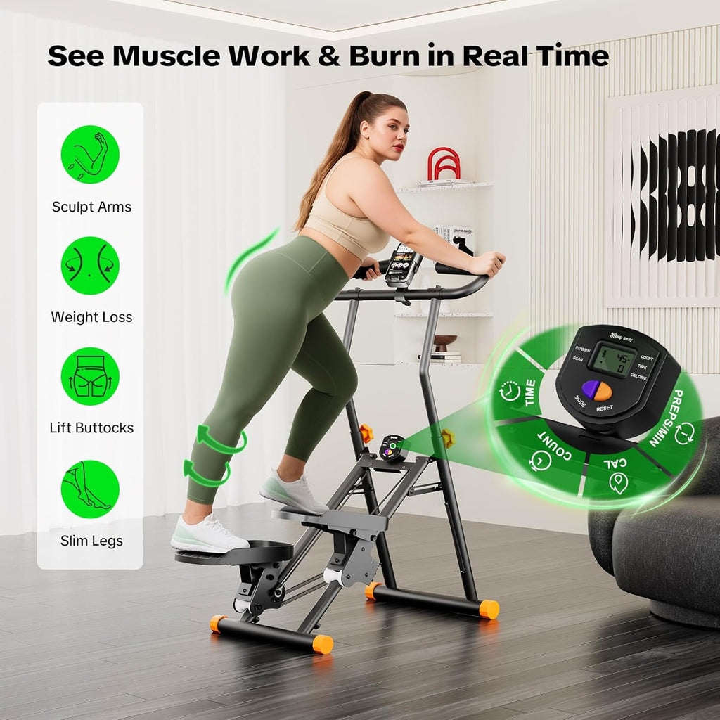 Stair Stepper for Home Gym, 2025 Upgrade Stair Climber with 3-Level Spring Resistance & Height, Non-Slip Pedals and Digital Tracker, Home Exercise Machine for Women and Men, Black