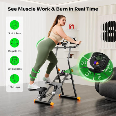 Stair Stepper for Home Gym, 2025 Upgrade Stair Climber with 3-Level Spring Resistance & Height, Non-Slip Pedals and Digital Tracker, Home Exercise Machine for Women and Men, Black