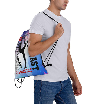 Gymnastics Drawstring Backpack Light Gym String Bag Pink Water Resistant Sackpack Sport Yoga Daypack For Womens Mens