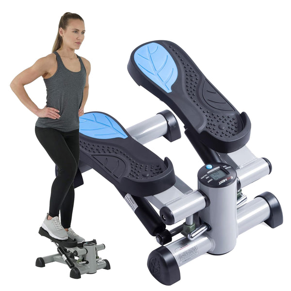 Efitment Mini Stepper Steppers for Exercise at Home Stair Step Cardio Thigh Master Workout Equipment Fitness Pedal Exerciser Non-Slip Pedals with Resistance Bands LCD Digital Monitor Climber