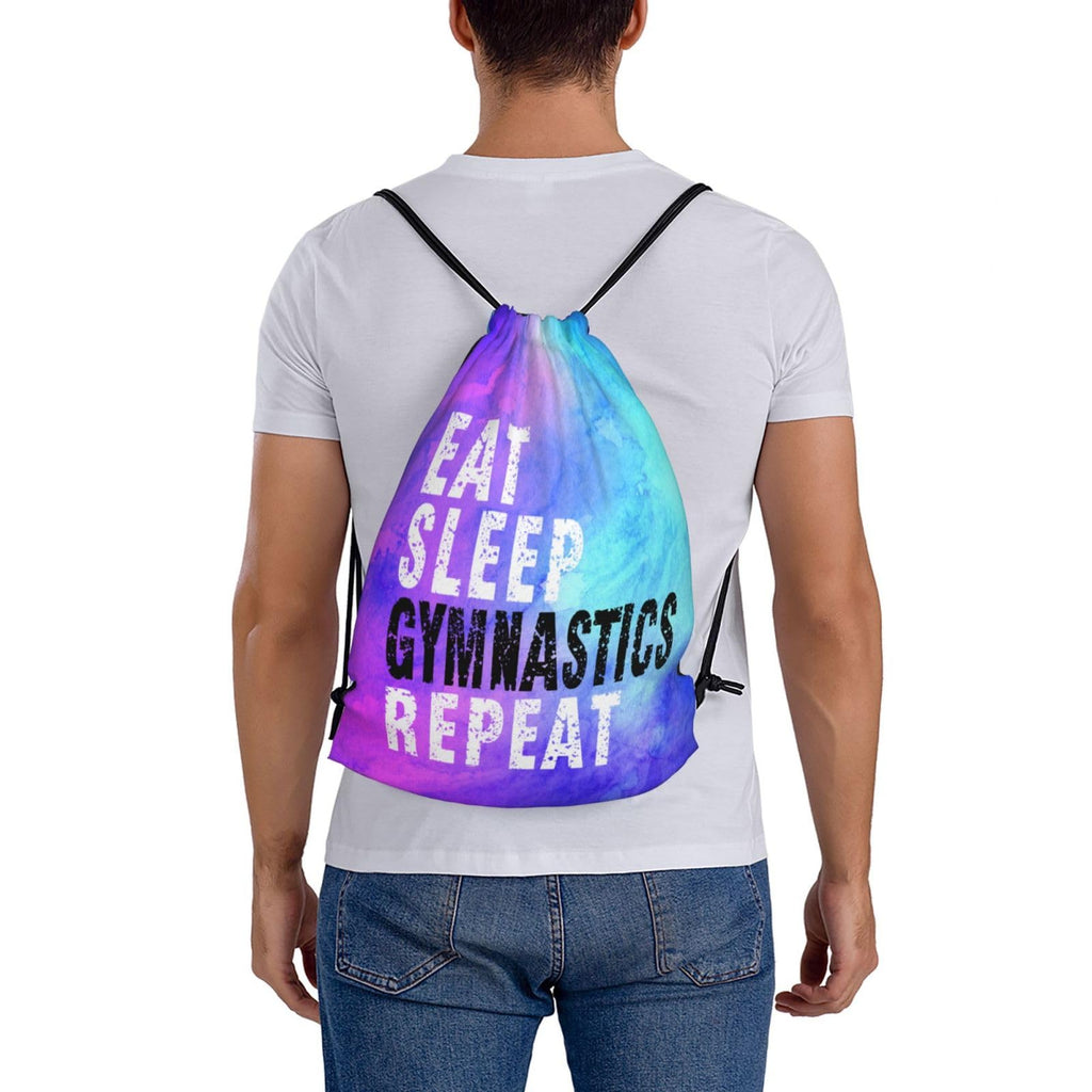 Gymnastics Drawstring Backpack Light Gym String Bag Pink Water Resistant Sackpack Sport Yoga Daypack For Womens Mens