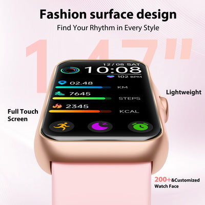 Fitness Tracker with 24/7 Continuous Heart Rate, Blood Oxygen Monitor, Smart Watch with Sleep Monitor, IP68 Waterproof Activity Tracker Step Counter for Women Men (Black)