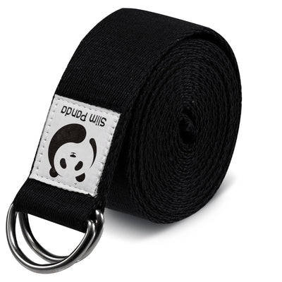 Slim Panda Yoga Strap for Stretching,Cotton Yoga Strap with Adjustable D-Ring Buckle,Non-Elastic Yoga Belt for Pilates,Gym Workouts,Physical Therapy,Improve Flexibility
