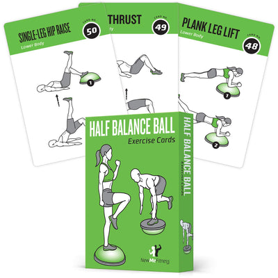 NewMe Fitness Stretching Workout Cards, Instructional Fitness Deck for Women & Men, Beginner Fitness Guide to Training Exercises at Home or Gym