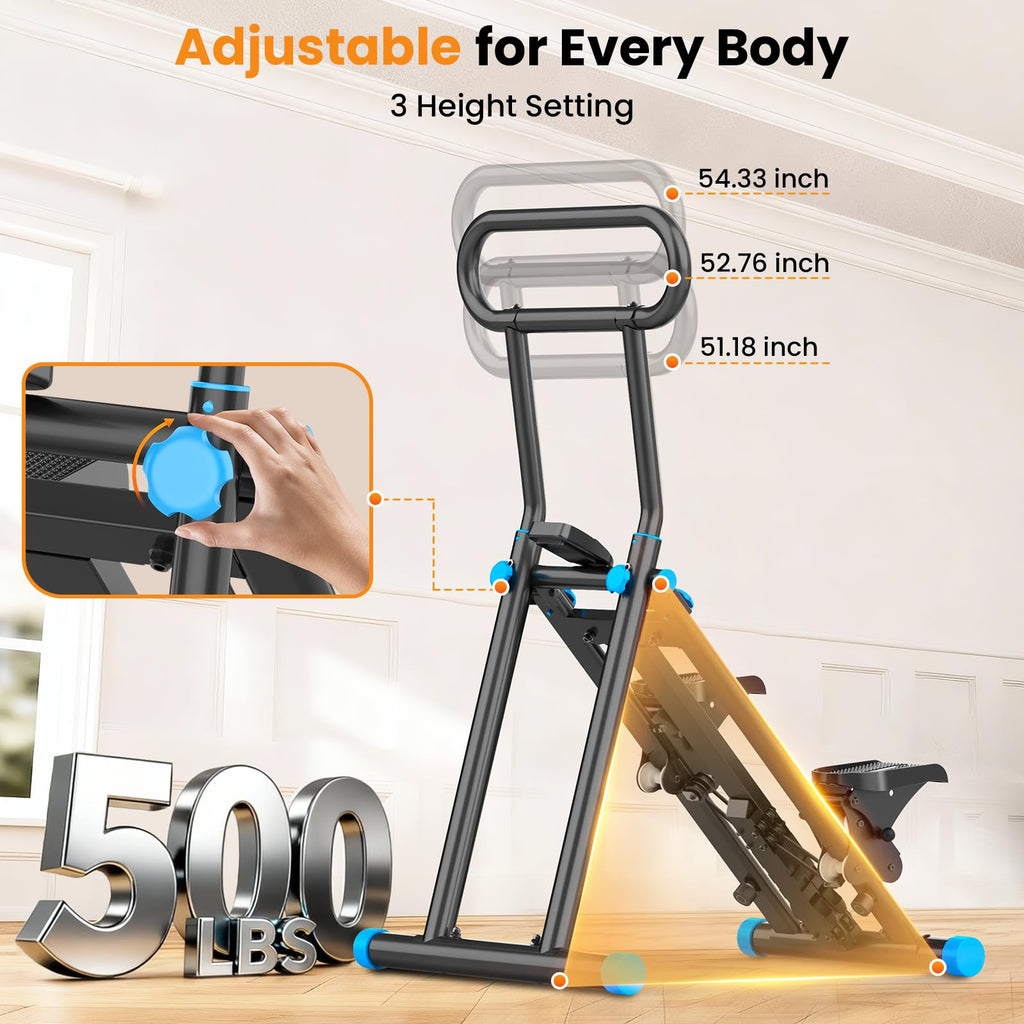 HXD-ERGO Stair Stepper, Upgrade 6-Level Resistance Stair Master with Adjustable Handlebar, Folding Stair Climber Workout Machine