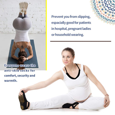 Ozaiic Pilates Socks for Women Non Slip Grip, Yoga Socks with Grippers for Barre, Hospital, Ballet, Dance, Barefoot Workout