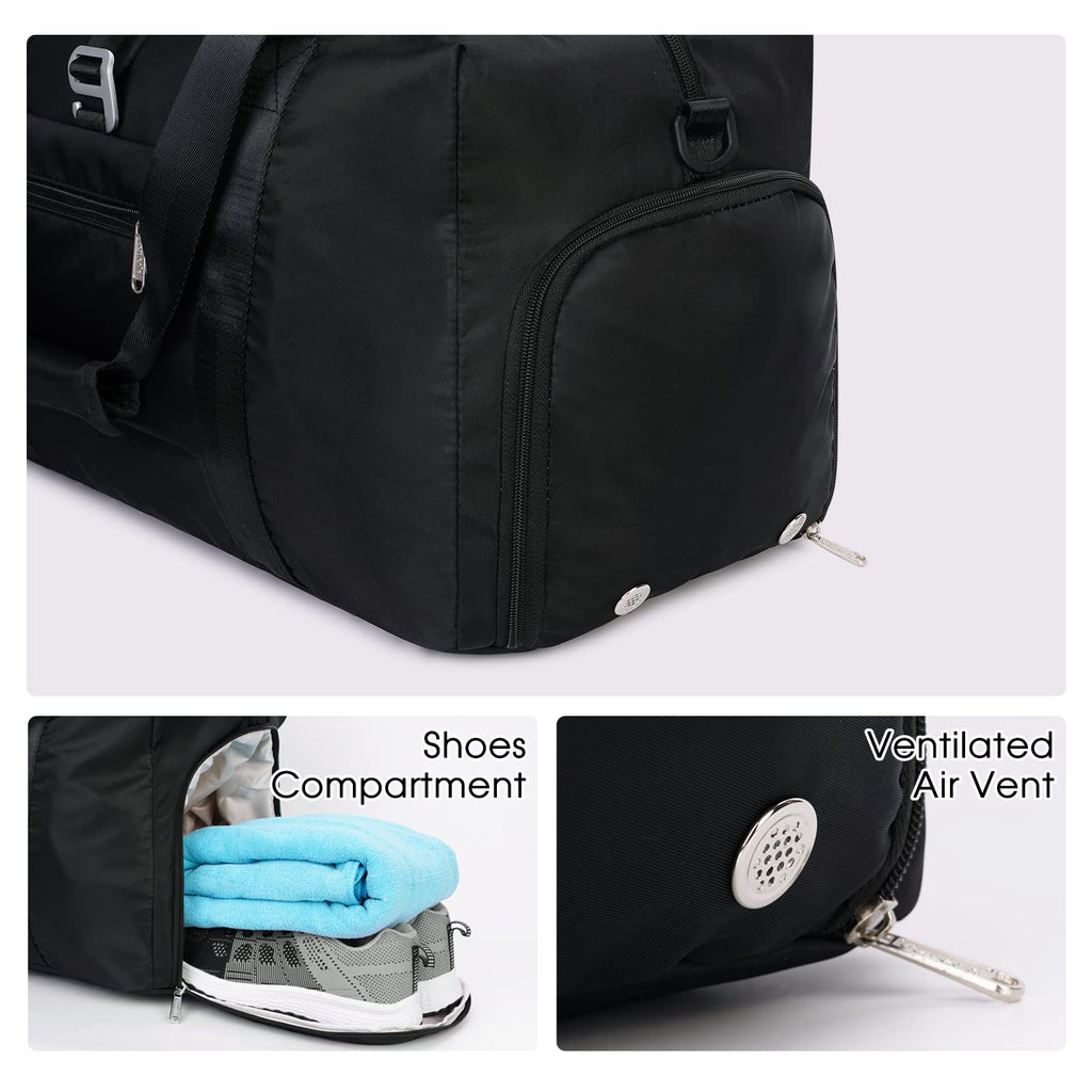 Ceneda 20" Gym Bag for Women with Wet Pocket & Shoe Compartment, Lightweight Duffel Waterproof Carry On Duffle for Travel, Yoga, Overnight (Green)