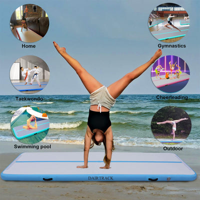 DAIRTRACK Inflatable Gymnastics Air Mat 10ft/13ft/16ft/20ft Tumble Track Tumbling Mats for Home Use/Gym/Training/Cheerleading/Yoga/Water