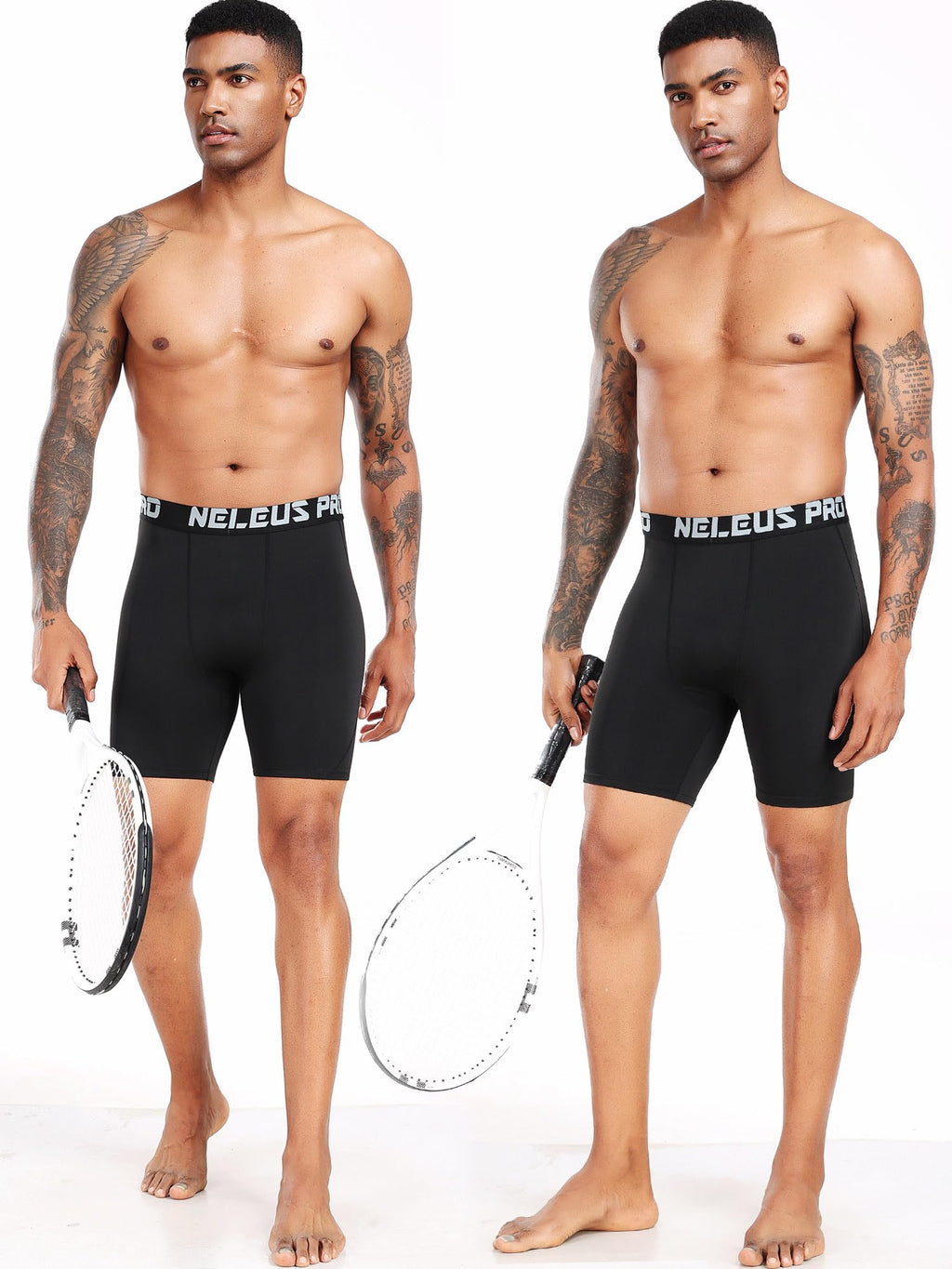 NELEUS 3 or 6 Pack Compression Shorts for Men Spandex Sport Shorts Running Athletic Workout Performance Baselayer Underwear
