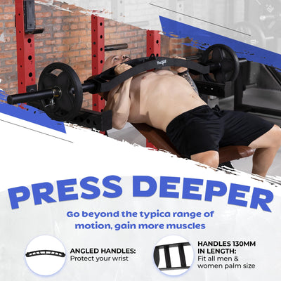 Yes4All Multi Grip Barbell & Cable Attachment - Swiss Bar, American Bar for Greater Range of Motion, with 2 Collars, Fits Olympic Weight Plates - Home Gym & Support Pressing, Lifting & Curls