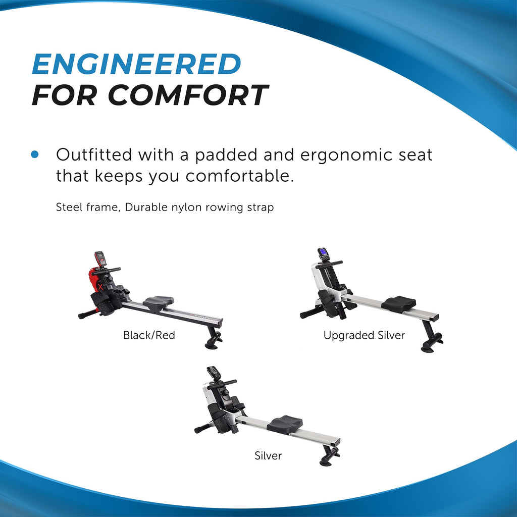 Stamina Magnetic Rower - Rower Machine with Smart Workout App - Rowing Machine with Magnetic Resistance for Home Gym Fitness - Up to 250 lbs Weight Capacity