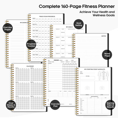Fitness Workout Journal for Women & Men, A5(5.5" x 8.2") Workout Log Book Planner for Tracking, Progress, and Achieving Your Wellness Goals - Green