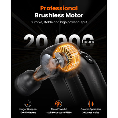 BOB AND BRAD D5 Pro Plus Massage Gun with Heat, FSA Eligible/HSA Eligible, 13mm Amplitude Deep Tissue Percussion Massage Gun with Max Power for Muscle Therapy, Professional Muscle Massager, Ideal Gift