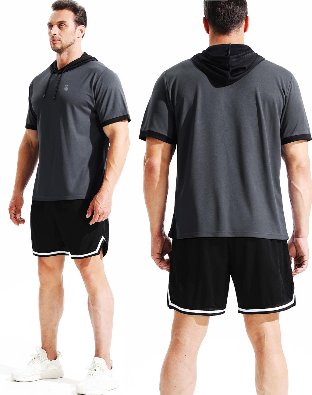 NELEUS Men's Dry Fit Performance Athletic Shirt with Hoods