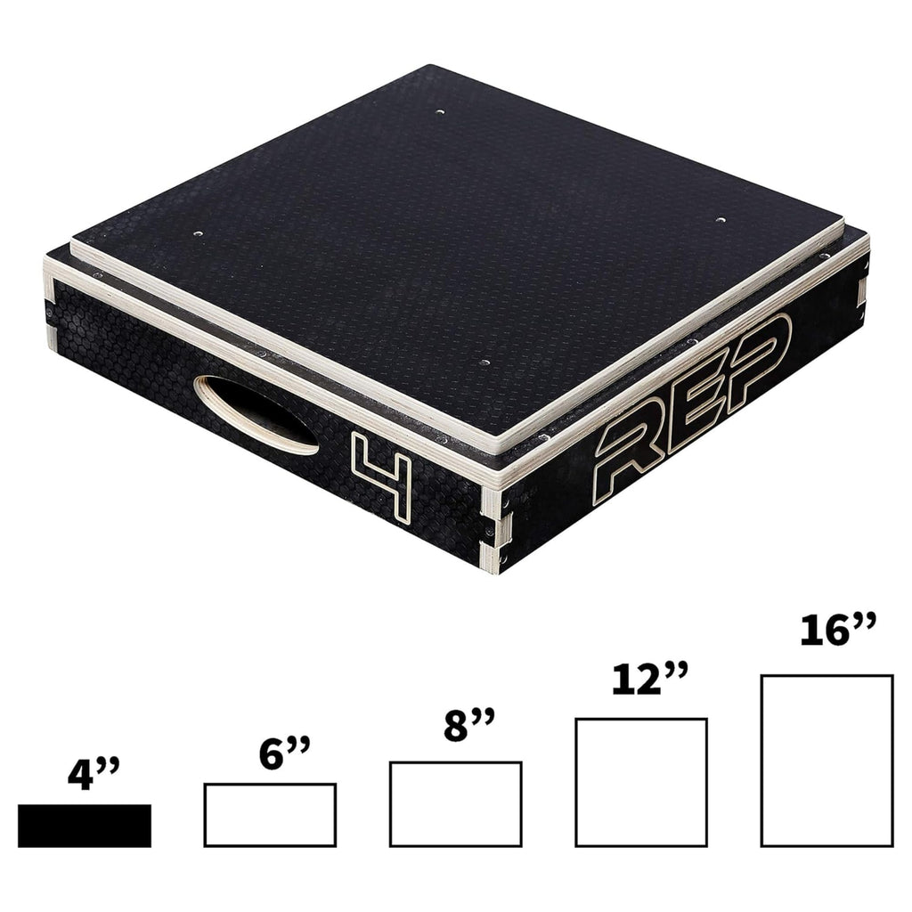 Rep Wooden Plyo Box | Stackable Jump Platforms for Home Gym Workouts | Multiple Height Options from 4, 6.8 and 12" Exercise Step Up Boxes for CrossFit & Plyometric Training | Durable Fitness Equipment