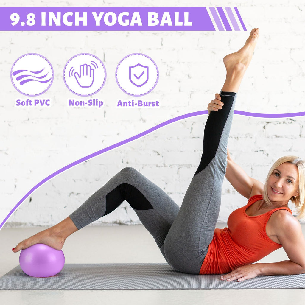 Pilates Ring Circle Set 18 Pcs Exercise Equipment Accessories for Women Workouts Pilates Ball Stretching Strap Magic Circle Yoga Ring Gym Back Bag Resistance Band Anti Slip Socks