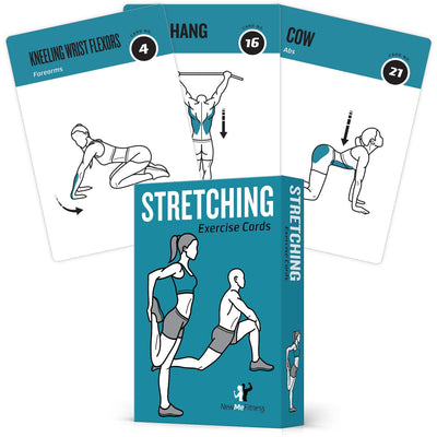 NewMe Fitness Stretching Workout Cards, Instructional Fitness Deck for Women & Men, Beginner Fitness Guide to Training Exercises at Home or Gym
