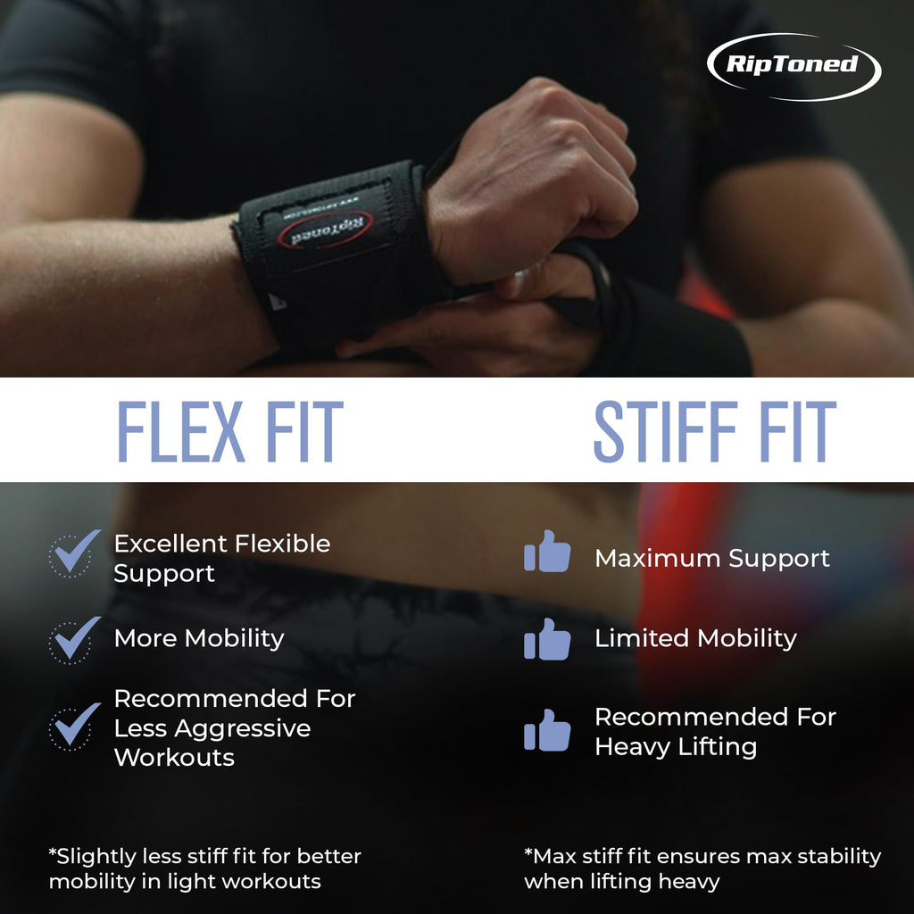 Rip Toned 18” Wrist Wraps - USPA Endorsed Wrist Straps for Weightlifting - Quality Wrist Support - Adjustable, Durable, Machine Washable - Gym Wraps for Powerlifting - for Men & Women